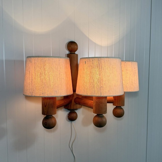 Image 1 of Uno Kristiansson wall lamp Pinus for Luxus Sweden 1970s
