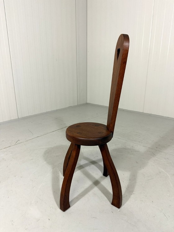 Image 1 of Brutalist rustic stool side table plant table 1960's