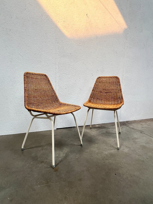 Zwei Vintage-Rattanstühle, Dirk van Sliedregt, 1960er Jahre