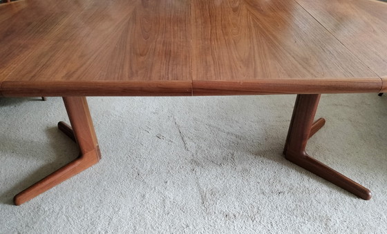 Image 1 of Vintage Danish teak extendable round dining table