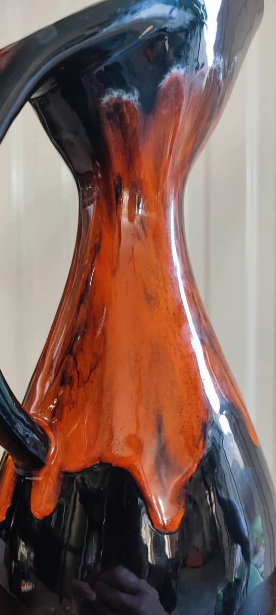 Image 1 of Flamed ceramic vase or pitcher Vallauris 1960
