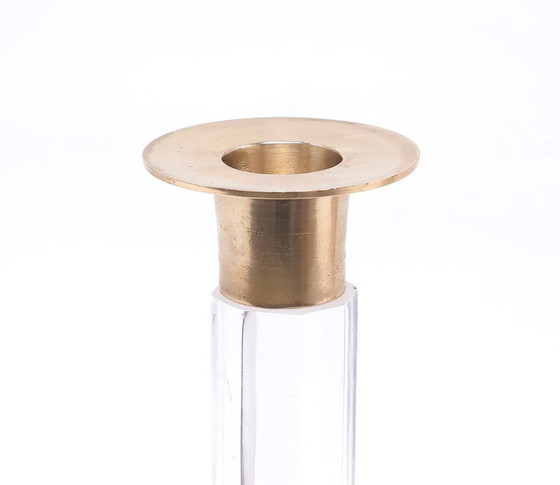 Image 1 of Vintage set kandelaren messing en lucite, 1970s