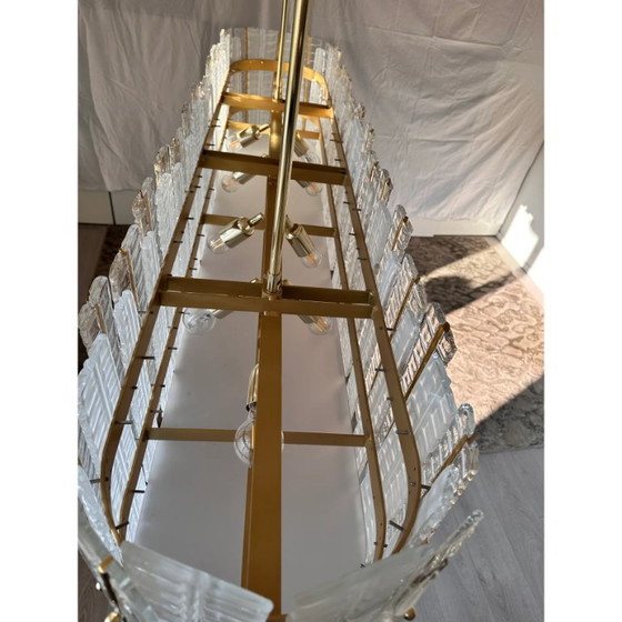 Image 1 of Modern Gold Murano Glass “Tropical” Chandelier by Simoeng, Italy