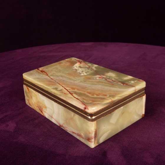 Groene Onyx en Messing Doos met Deksel, Italië 1970 – Decoratieve objecten, Marble, Italian Design (photo 17 of 18)