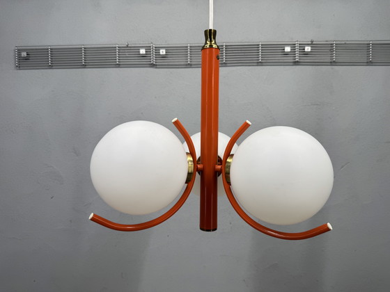 Image 1 of Lampadario arancione Space Age di Richard Essig