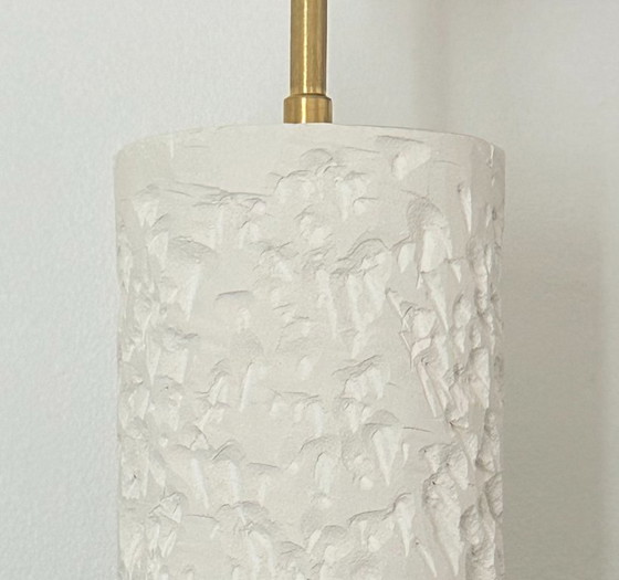 Image 1 of French contemporary plaster lamp, "Colonna" by Renzo Maar