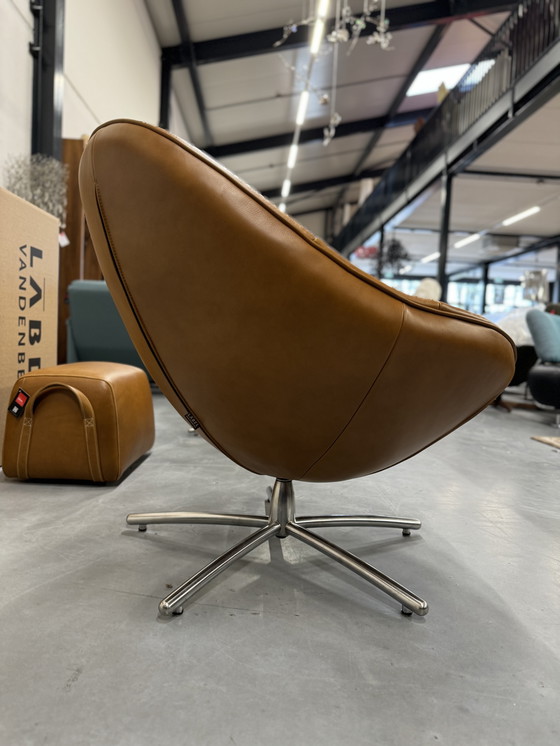 Image 1 of Label Vandenberg Hidde Soft Drehstuhl mit Gin Fußhocker Bovino Naturleder