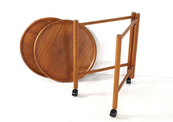 Jens Quistgaard voor Dansk Design trolley vintage met dienbladen – Serveerwagens, Wood (photo 13 of 15)