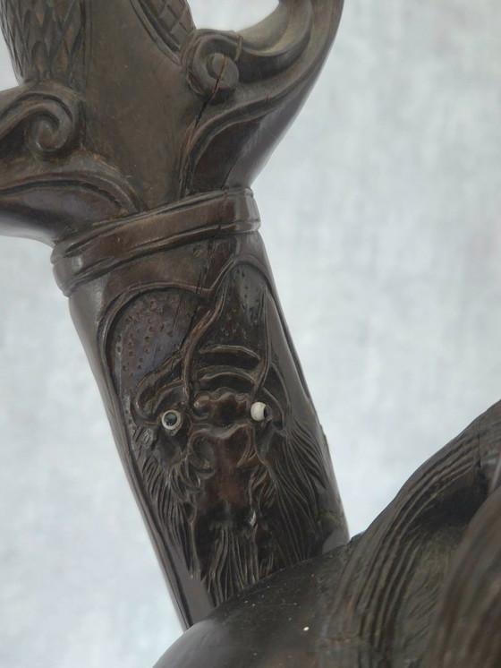 Image 1 of 19th century Asian deity sculpture - Hardwood - (ref 4105)