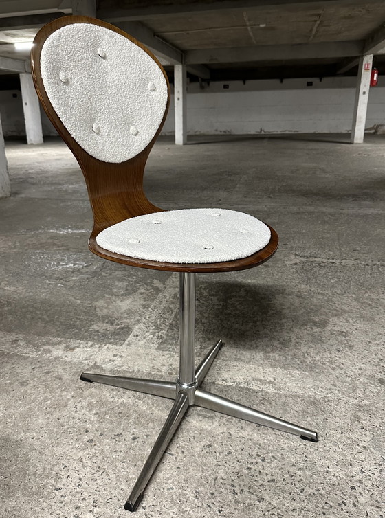 Image 1 of Ensemble de 4 chaises vintage en bois courbé et placage de bois de rose par Elmar Flötotto, Allemagne 1960