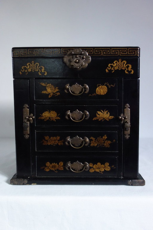 Schmuckkästchen mit Spiegel, antik, Mitte des 20. Jahrhunderts