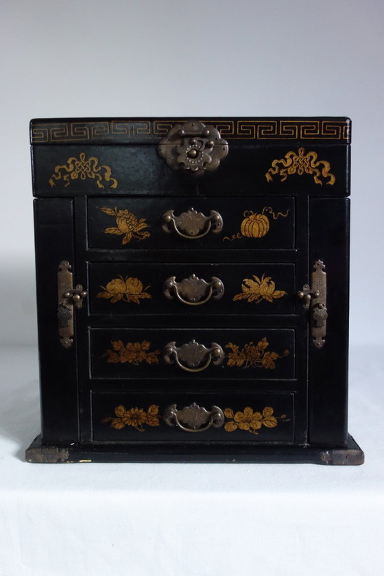 Image 1 of Schmuckkästchen mit Spiegel, antik, Mitte des 20. Jahrhunderts