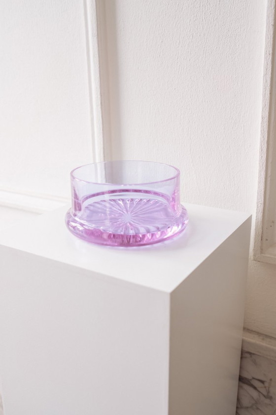 Image 1 of Frutero lila con base redonda, procedente de Italia, década de 1970.