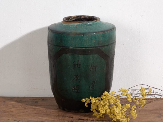 Antieke hoge turquoise groene vaas (ca. 1820) #37 – Vazen, Ceramic (photo 7 of 40)