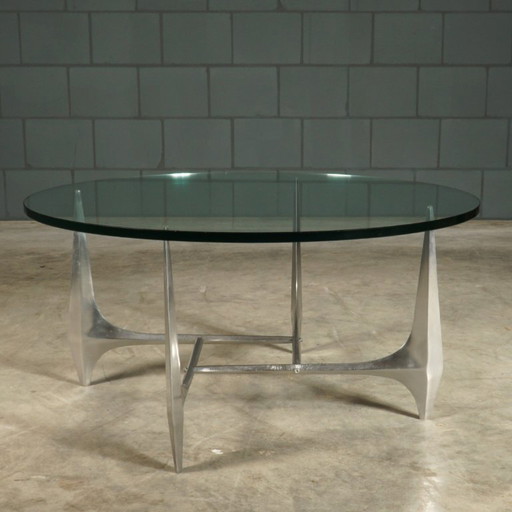 Table basse vintage en aluminium – Knut Hesterberg pour Ronald Schmitt – années 1960