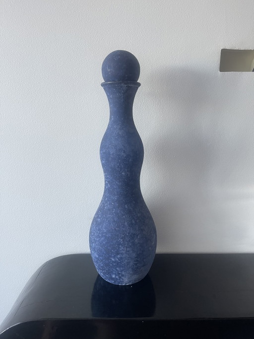 Gigantische fles van blauw gemarmerd glas, handgemaakt in Spanje. – decoratieve objecten (photo 2 of 15)