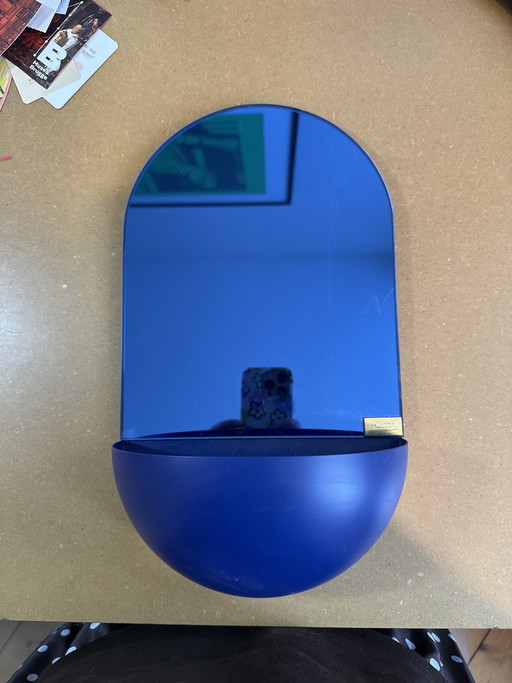 Wanddecoratie spiegel/plantenbakje Hübsch