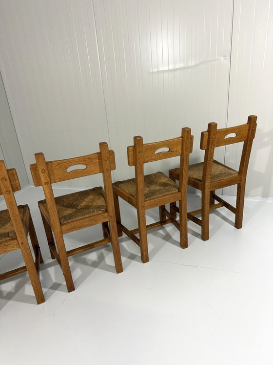 6 X Rustieke Blonde Eiken Eetkamerstoelen 1960's – Wicker (photo 22 of 22)