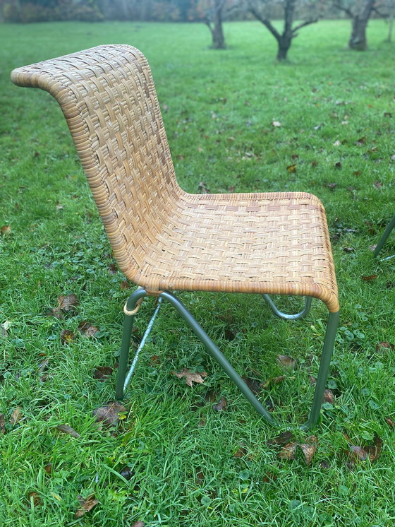 Image 1 of 5x Silla diagonal de ratán Gispen, modelo 2a