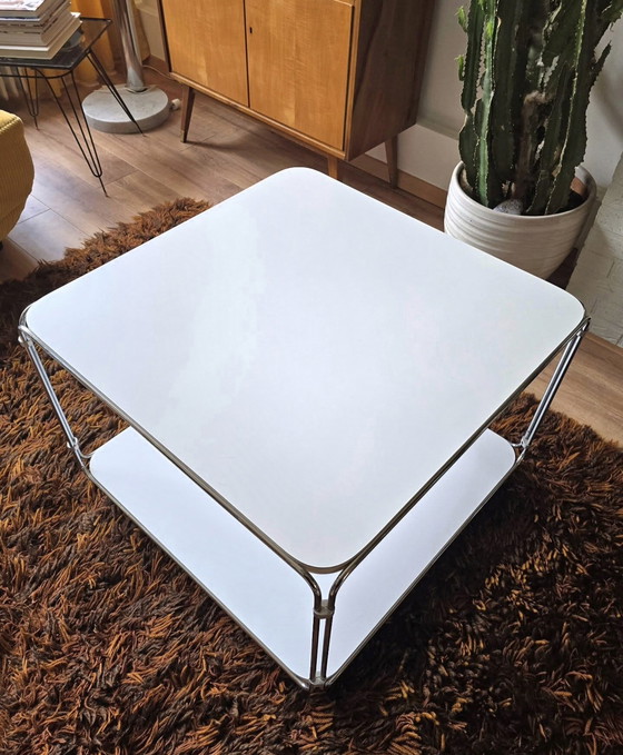 Image 1 of Vintage coffee table on wheels