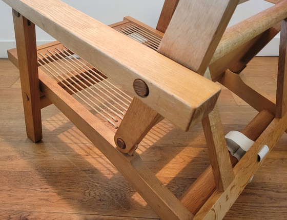 Image 1 of Fauteuil en Voetenbank van Hans J. Wegner voor AP Stolen