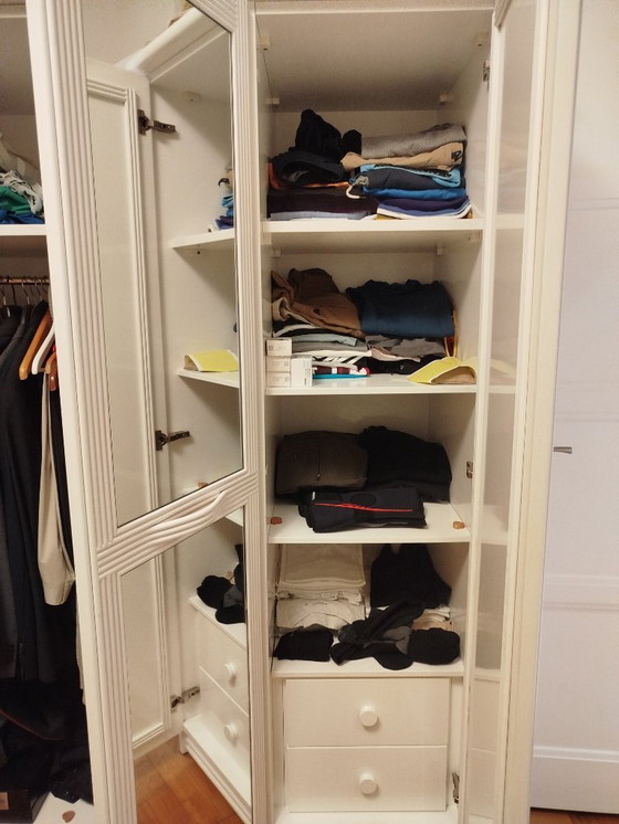 Image 1 of Witte Roche Bobois kledingkast met spiegeldeuren (prijs bespreekbaar)