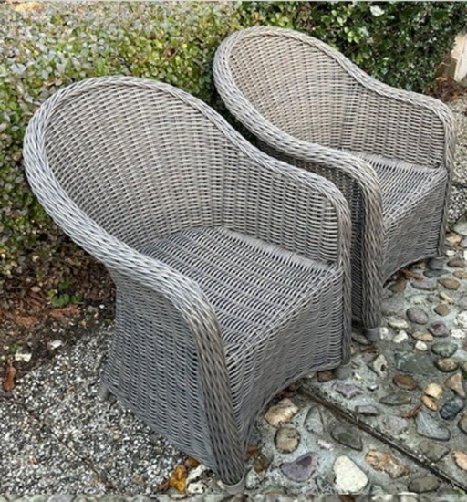 Set di 2 sedie da giardino in vimini di plastica - P&R Design