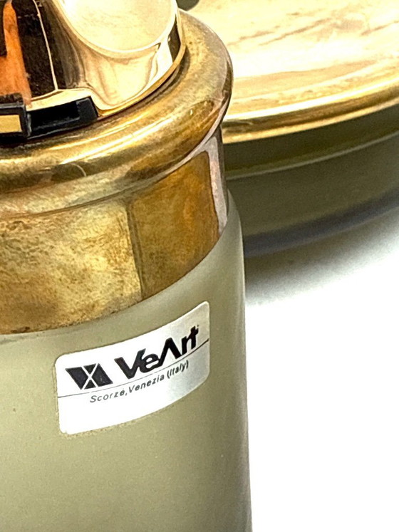 Image 1 of Yellow Murano glass smoking set, VeArt, Italy 1970