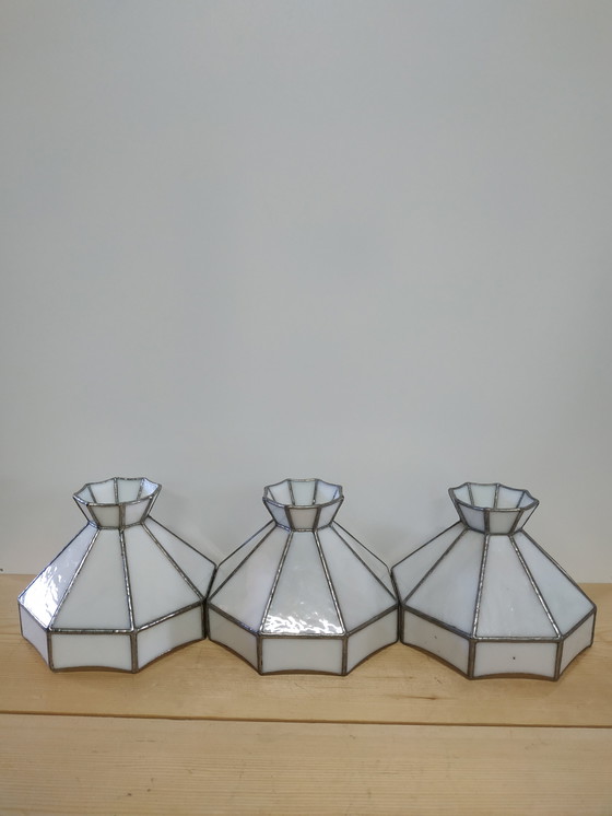 Image 1 of Lampada da soffitto con paralumi in stile Tiffany vintage