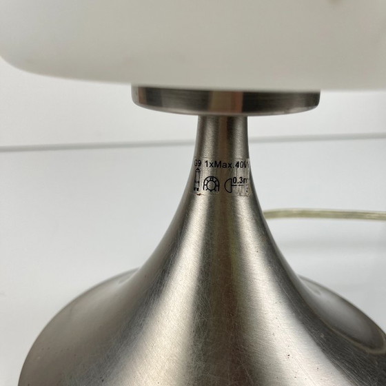 Space age mushroom Table lamp, Tactile lamp, 2000, Metal, Glass, Silver, Modern (photo 7 of 11)