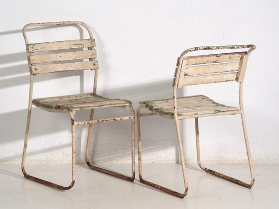 Antique white garden chairs (c.1920). Set of 2 pieces #35 – Iron (photo 13 of 40)