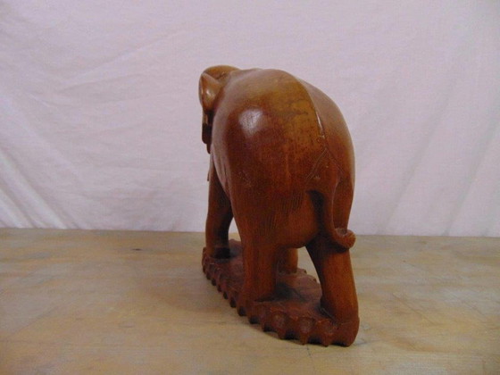 Image 1 of Éléphant en bois de Thaïlande 1970