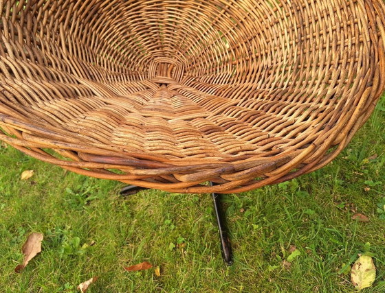 Poltrona girevole in rattan e ferro, anni '60 – Sedie girevoli, Iron (photo 6 of 7)