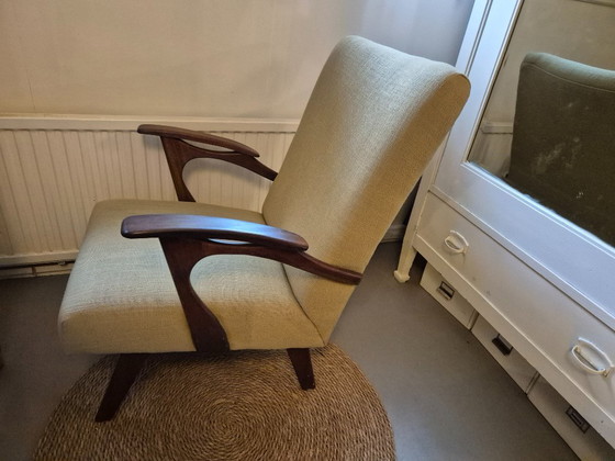 Danish Design Armchair, excellent condition, completely re-upholstered and interior renewed. – Textile, Wood (photo 4 of 12)