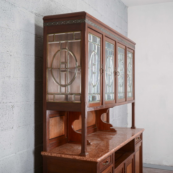 Vaisselier deux pièces avec plateau en marbre – Métal, Art Nouveau (photo 7 of 14)