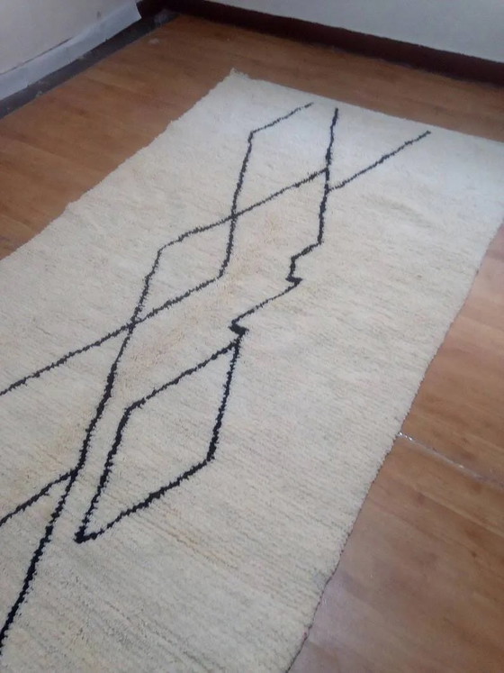 Handwoven Moroccan rug - Berber design - handmade in wool - 252 x 146 cm – Rugs & carpets, Cotton (photo 5 of 10)