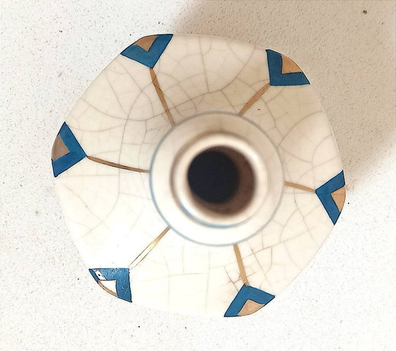 Image 1 of Soliflora in ceramica screpolata Art Déco Altezza 18 cm