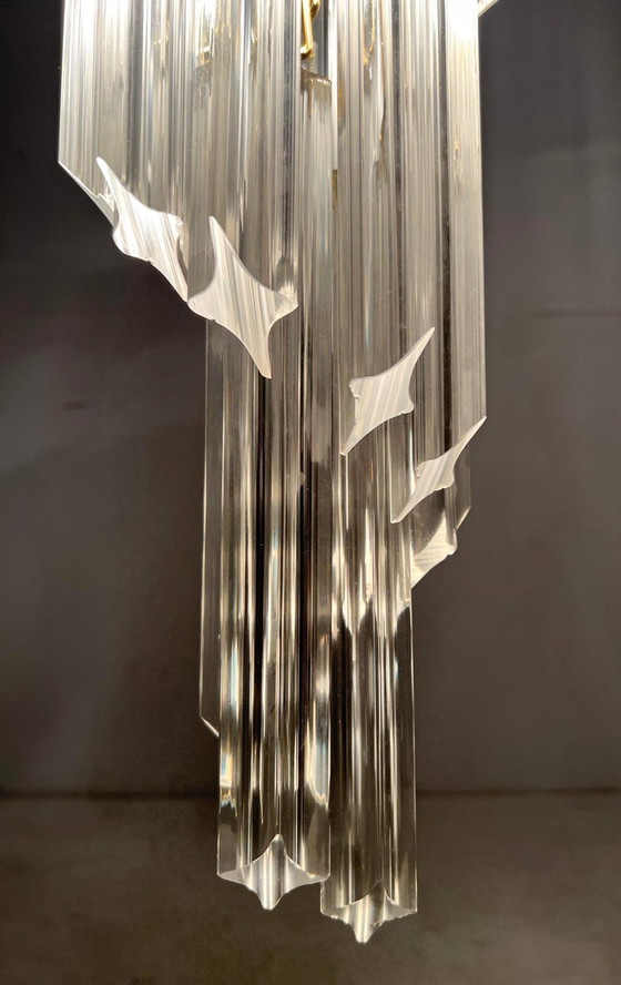 Image 1 of  Gran araña/lámpara de techo de Paolo Venini, cascada, cristal de Murano, Italia, años 70