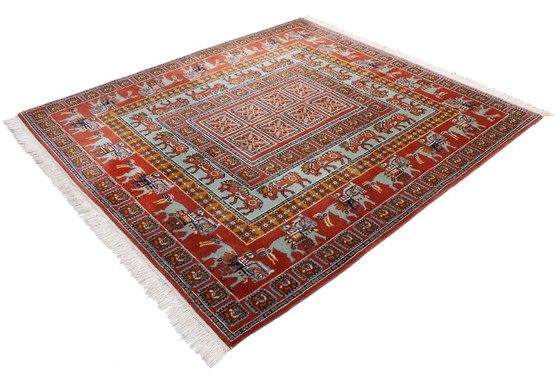 Image 1 of Original hand-knotted Indo carpet Pazyrik design wool carpet 200 x 200 cm