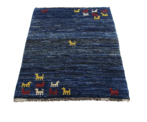 Image 1 of Original Perserteppich Gabbeh Ghashghai Orientteppich 124 cm x 90 cm Alt Natur