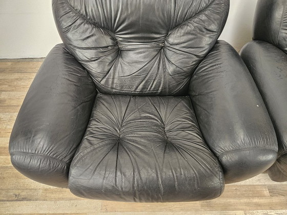 1970s Black Leather Club Chairs – Armchairs (photo 7 of 17)