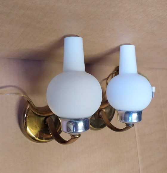 Image 1 of Petites appliques murales Stilnovo, années 1950, lot de 2