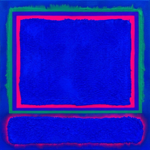 Color Field Painting Minimalism Abstract Neon Blue 02 95×95 Cm | Fine Art On 5 Mm Acrylic Glass | Exhibition Piece I I