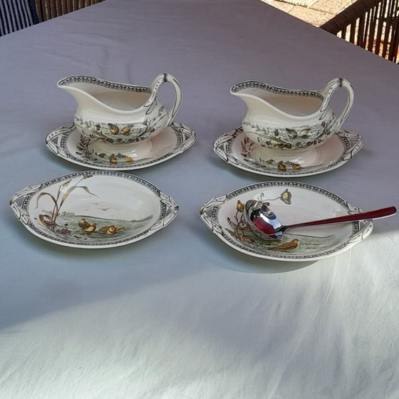 Antique Victorian Sauce Boat Set (4 Pieces). Brown-Westhead, Moore&Co. – Crockery, Ceramic (photo 2 of 13)