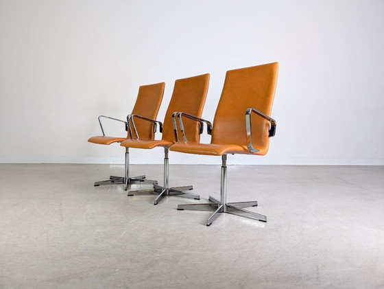 Image 1 of Original 3-piece set of Fritz Hansen Oxford Arne Jacobsen office chairs