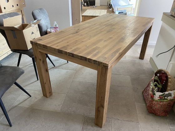 Image 1 of Table extensible en bois d'acacia massif (190/240x90x78) (démontable)