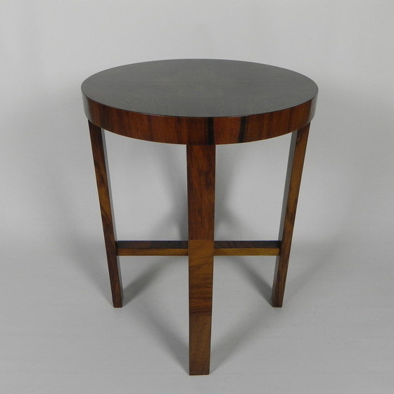 Image 1 of Carrot Walnut Art Deco Side Table, 1930s