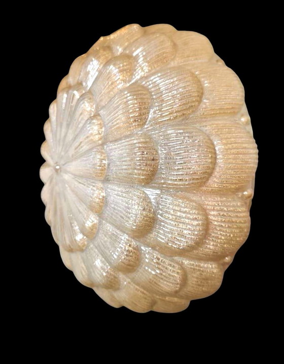 Image 1 of Original Murano ceiling lamp - flower glass with gold dust, 1960s