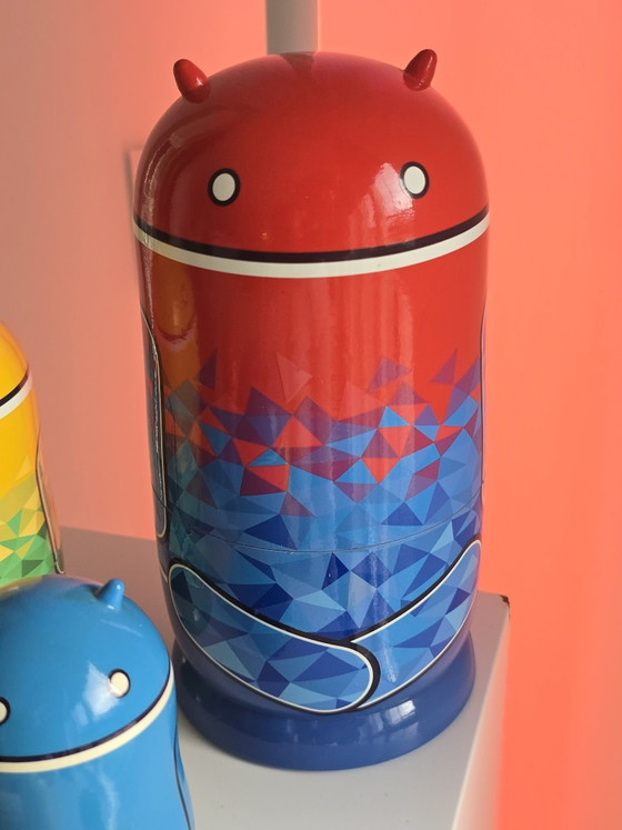 Set di Matrioske in Legno Google Android Ufficiale Estremamente Raro 6 pezzi, Oggetti decorativi, Multicolore (foto 11 di 14)