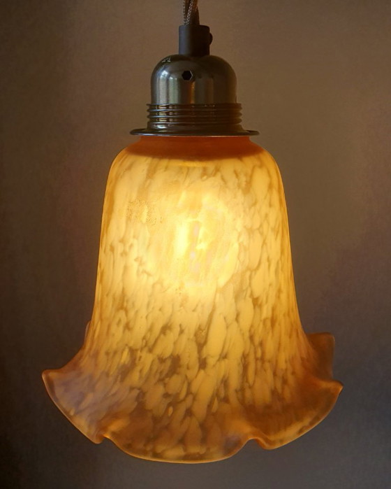 Image 1 of Set van 2 Vintage Murano hanglampen - Mid Century - amber kleur